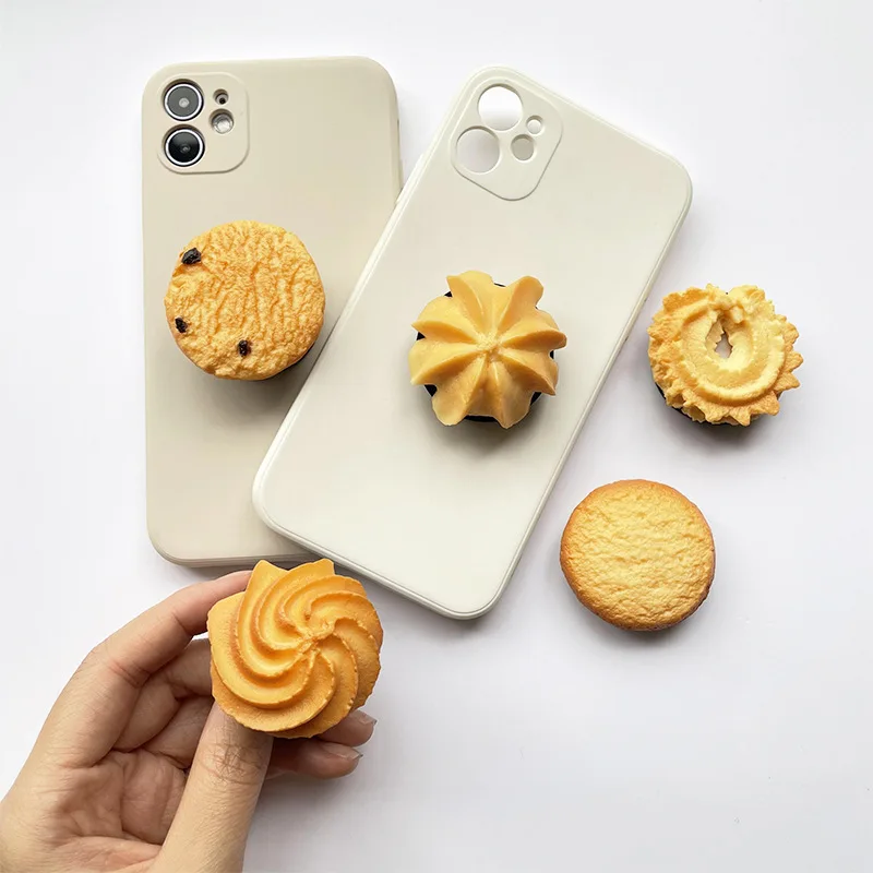 Simulation foods design acrylic phone holder custom your logo CMYK printing mobile phone grips factory