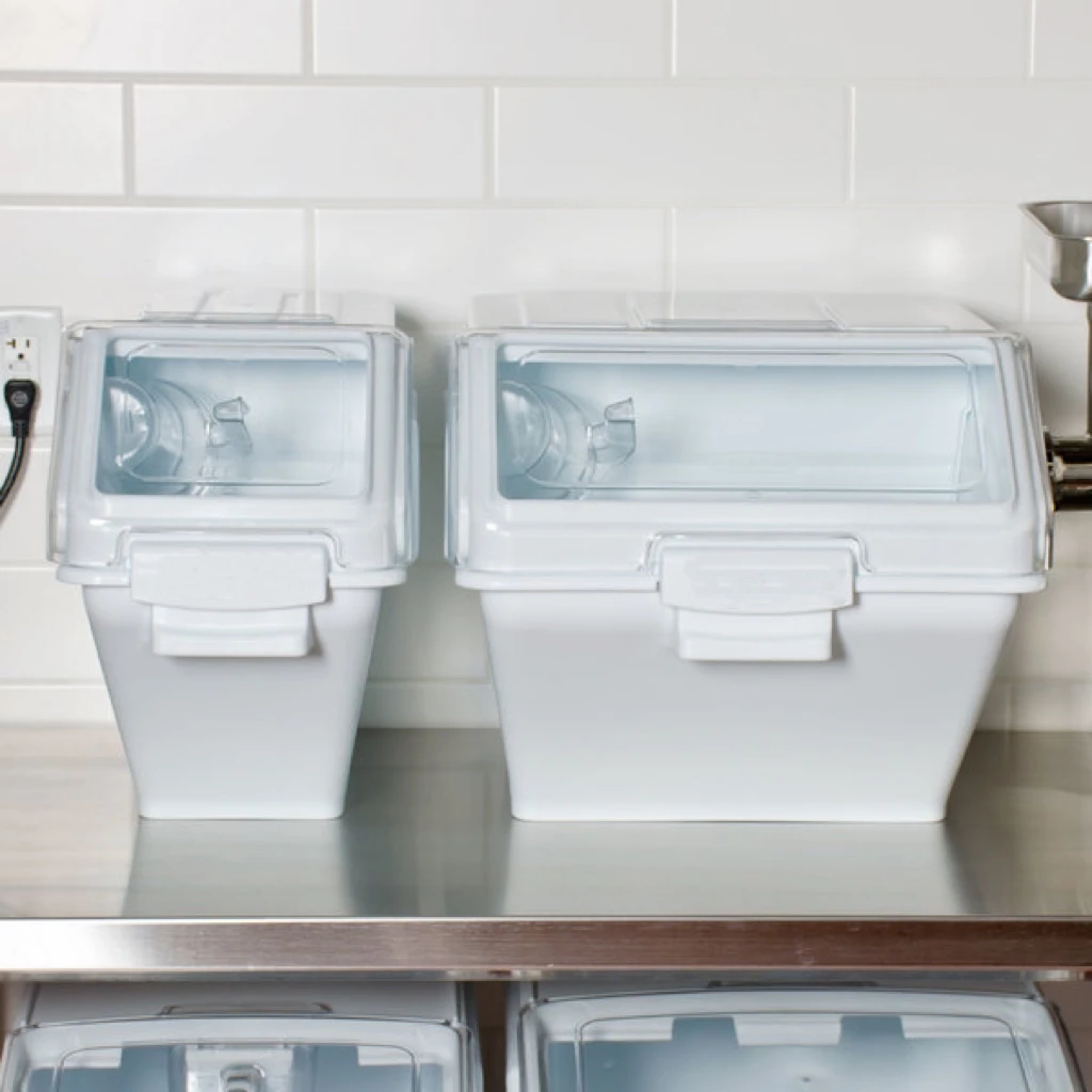Multifunction Rectangle 10L 24L 47L 81L 102L 120L Kitchen Plastic Ingredient Bin Movable Storage Flour Bins