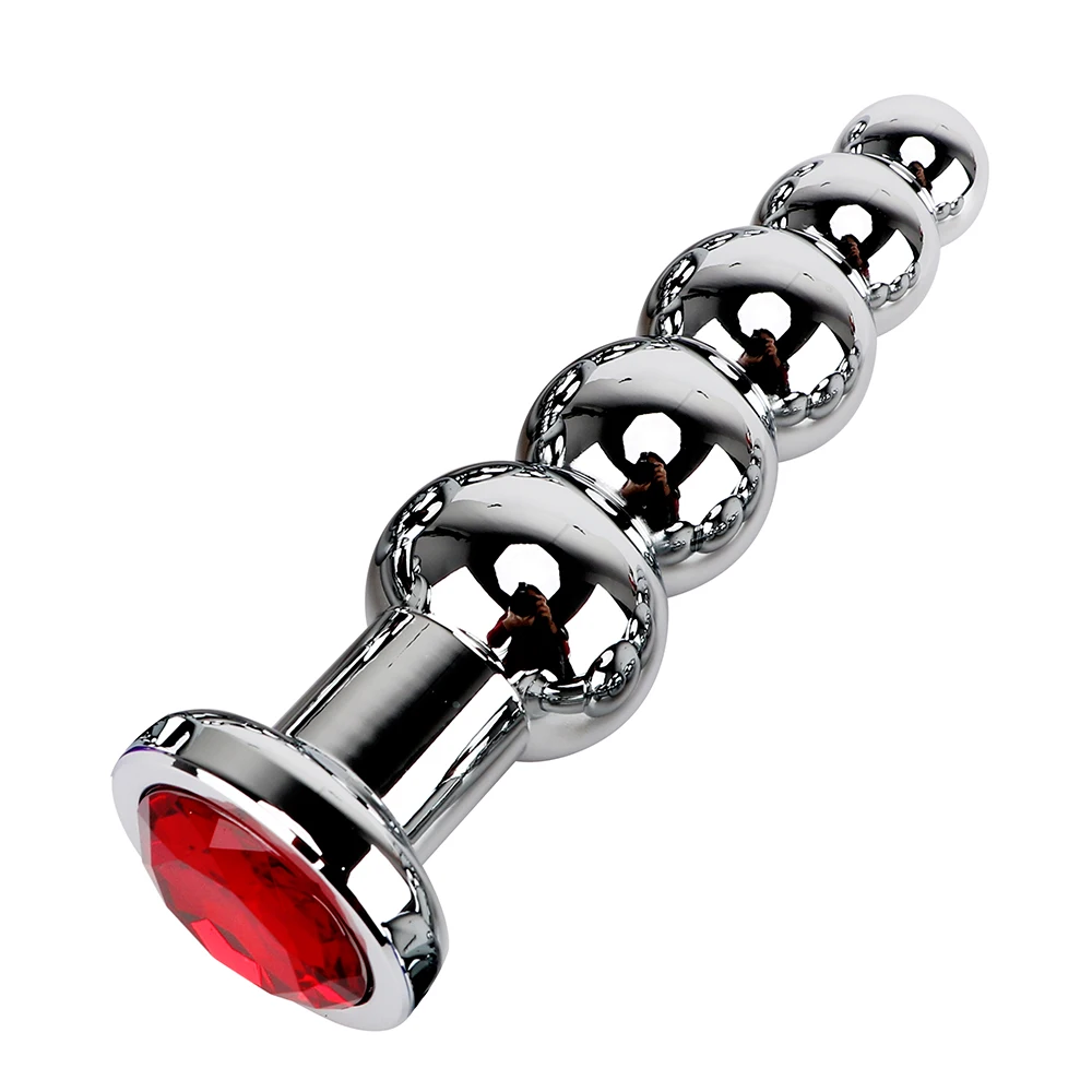 Stainless Steel Prostate Massage Butt Plug Heavy Anus Beads With 5 Balls Sex Toys For Men Women