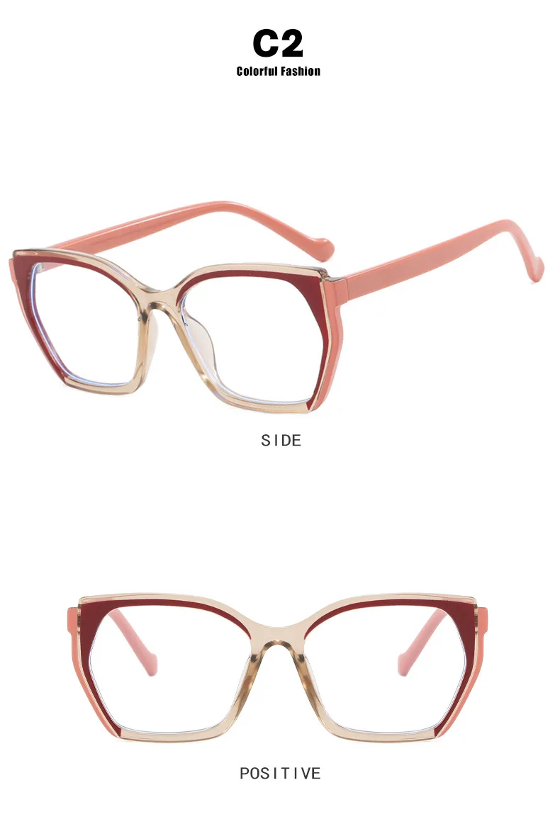 2025 China Factory Design Anti Blue Gafas Fotocromáticas Moda femenina Monturas de gafas ópticas