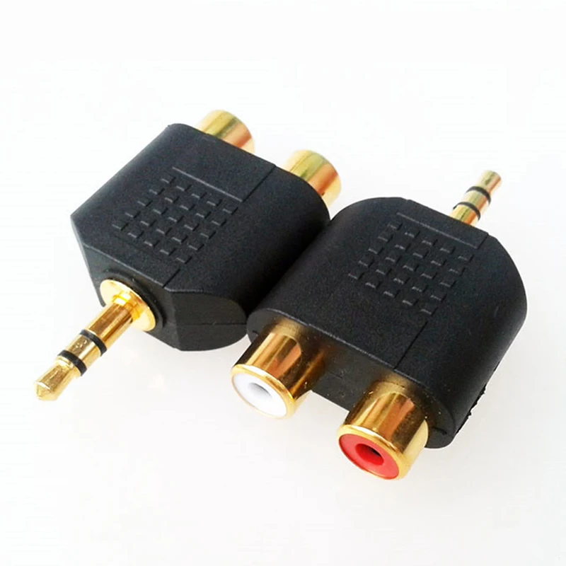 f 2rca Audio Adapter Connector 3.5mm 
