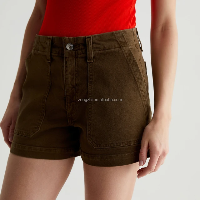 Custom Women's Denim Shorts Design Summer Pure Cotton Denim Washed Shorts Street Wear Baggy High-Rise Shorts
