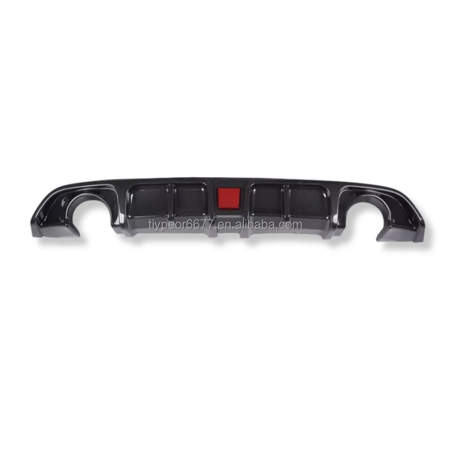  glossy black rear diffuser lip with led light for 2017   2020 infiniti q60-9