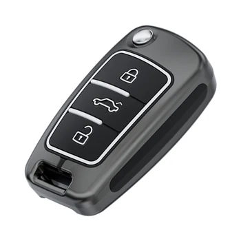 New Zinc Alloy Flip Car Key Case Cover Fob for Audi A1 A3 A6 A6L Q2 Q3 Q7 TTS R8 S6 RS3 Keychain Auto Accessories