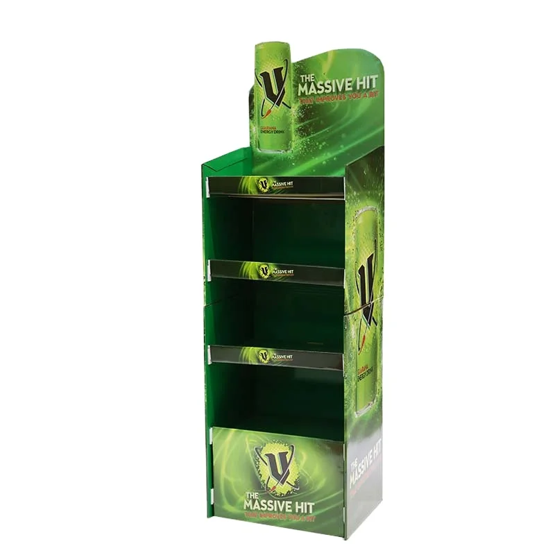 Popular Design Cardboard and PVC Material Deodorant Spray Floor Display Rack