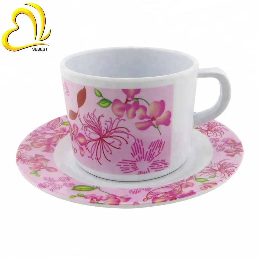 Набор посуды для напитков с принтом, круглые блюдца, чашка для чая с питьевой водой