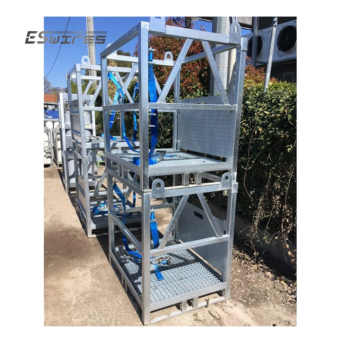 Industry Galvanized Forklift Storage Transport Stackable Metal Steel Stacking Customized Pallet for Gas Bottles Cylinder