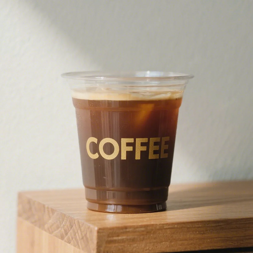 Egyedi nyomtatású, egyszer használatos PET vagy PLA tiszta kávépohár, 12, 16, 20, 24 és 32 uncia méretű műanyag poharak fedéllel