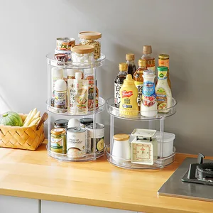 Standing Type Kitchen Storage Rack Rotating Metal Spice Organizer Rack Dinnerware Holder for Seasoning & Household Use