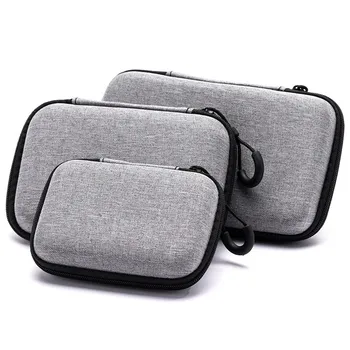 Mobile hard disk storage bag customized data cable organizer square zipper bag anti-pressure EVA card Headphone organizer