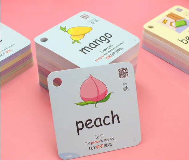 Educational Cardboard Custom Flashcards Children's Enlightenment