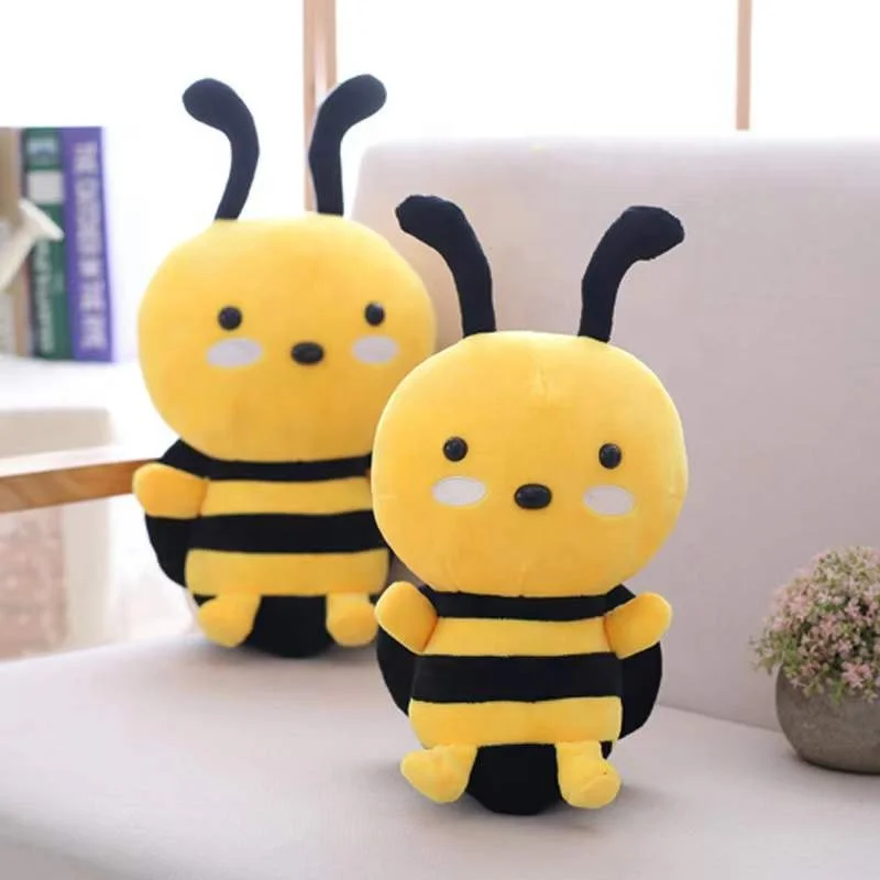 20cm/7.87inch Cute Plush Bee Toy Stuffed Honeybee Toy, Busy But