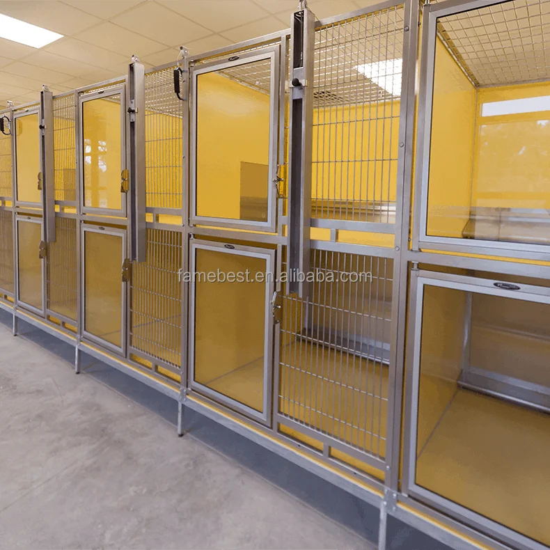 Tempered Glass Door Professional Dog Kennel Doors Modular 2-Story