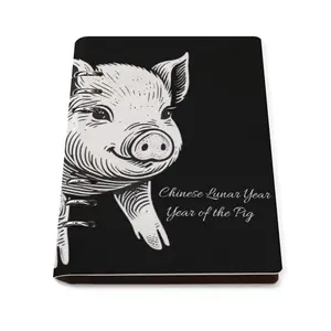 Customizable A5 Chinese Lunar Pig Year PU Leather Notebook Journal Loose-leaf Binding Promotional Agenda Diary Personalized Logo