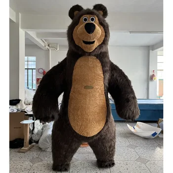 2m 2.6m professional custom Plush Giant Inflatable brown bear mascot costume Cute Walking effect bear Costume for sale