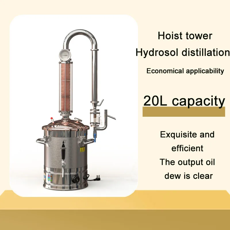 20 30L 65L Eucalyptus Citronella Grass Rose Lemon Lavender Hydrosol Essential Oil Distillation Extraction Machine for Sale