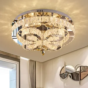 Designer Stainless Steel Ceiling Lamp Luxury Round Led Ceiling Light Fixture for Living Room Bedroom Decoration
