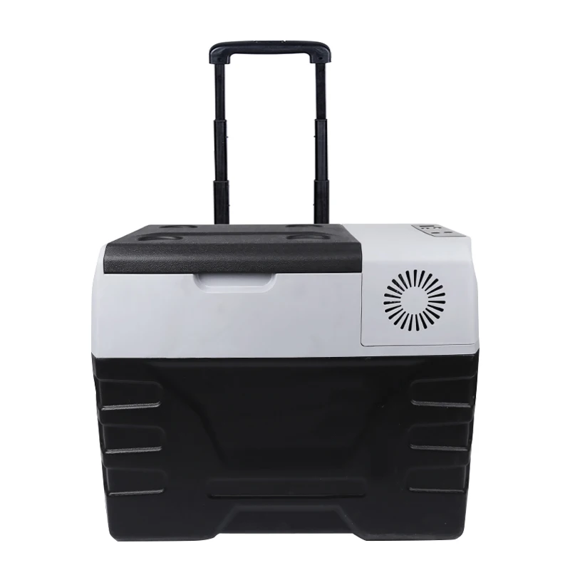 Мини-холодильник компрессора постоянного тока для путешествий кулер 40L автомобильный холодильник с тележкой