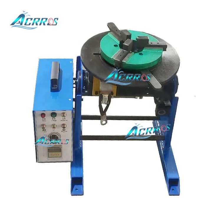 Automatic Rotating Welding Turntable 2 Axis Welding Positioner 100Kg With Torch Holder Chuck