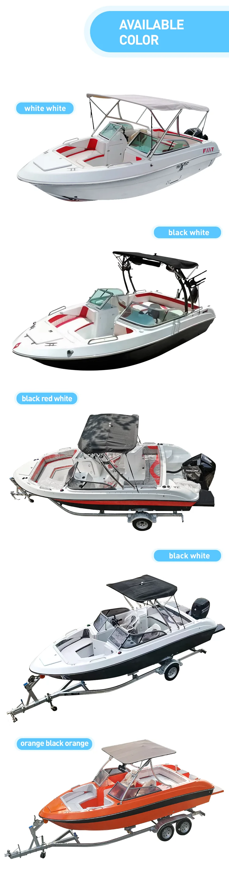 2021 FLIT Factory hot sale 8 people high speed boat luxury small yacht