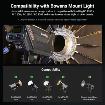 SmallRig Parabolic Softbox Quick Release, Parabolic Softbox, Compatible with SmallRig RC 120D/RC 120B/RC 220D/RC220B and Other detail image