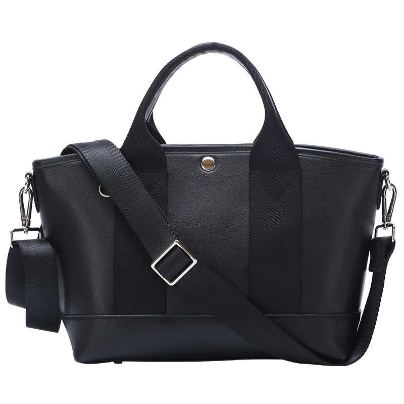 Black Fashion Famale Real Genuine Leather Crossbody Shoulder Bag Handbag Full Grain Leather Bag for Ladies Bucket for Women Bag