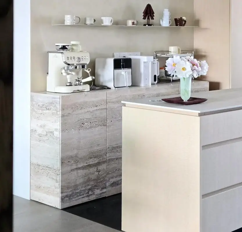 product customizable wabi sabi style natural travertine cabinets indoor kitchen and bathroom marble cabinets-3