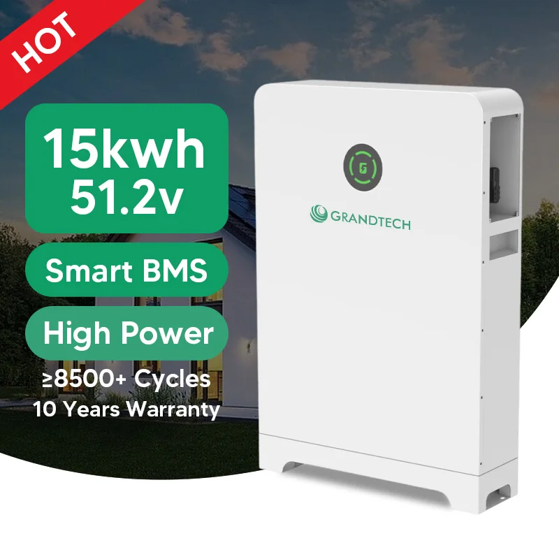 Grandtech 30kwh Solar Storage Battery Home 51.2V 48V 200ah 300ah 280ah 560ah 1000ah 15kwh 60kwh Lifepo4 Cells Split BESS Type