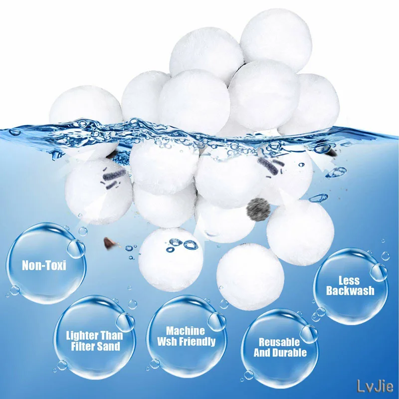 200/500 / 700g Light Fiber High Durable Pool Cleaning Balls Fine Filter Ball For Special Cleaning Equipment