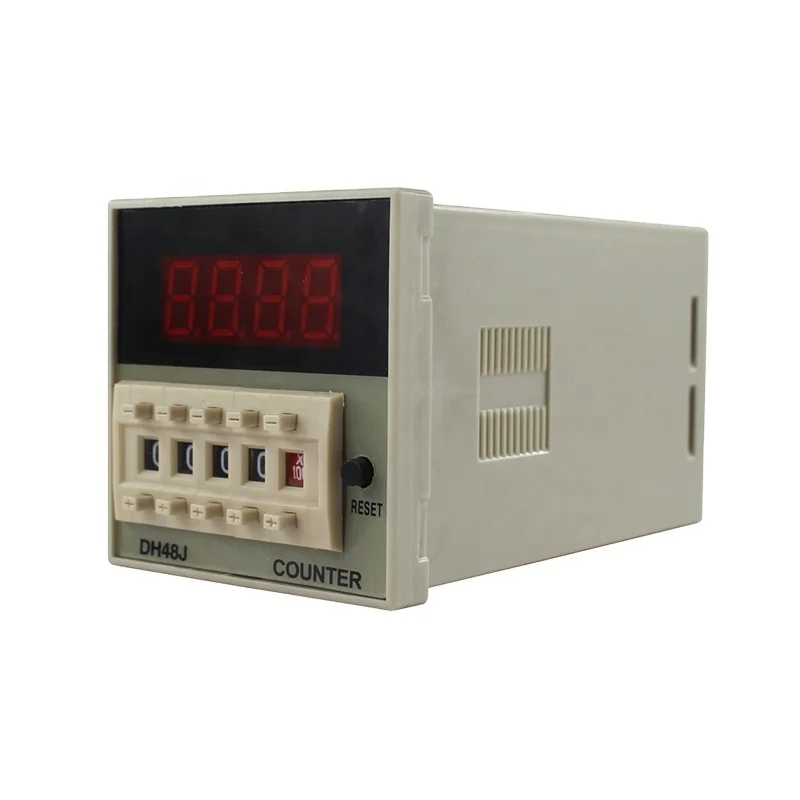 Высокое качество 220VAC дисплей цифровой 4-значный светодиодный Электрический Импульсный счетчик DH48J 11PIN с базовым