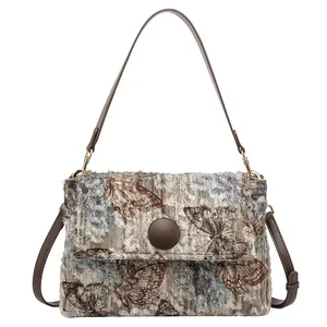 Luxury Designer Women's Cotton Crossbody Shoulder Bag Classic Purse Handbag Tote Fashionable Brand for Summer