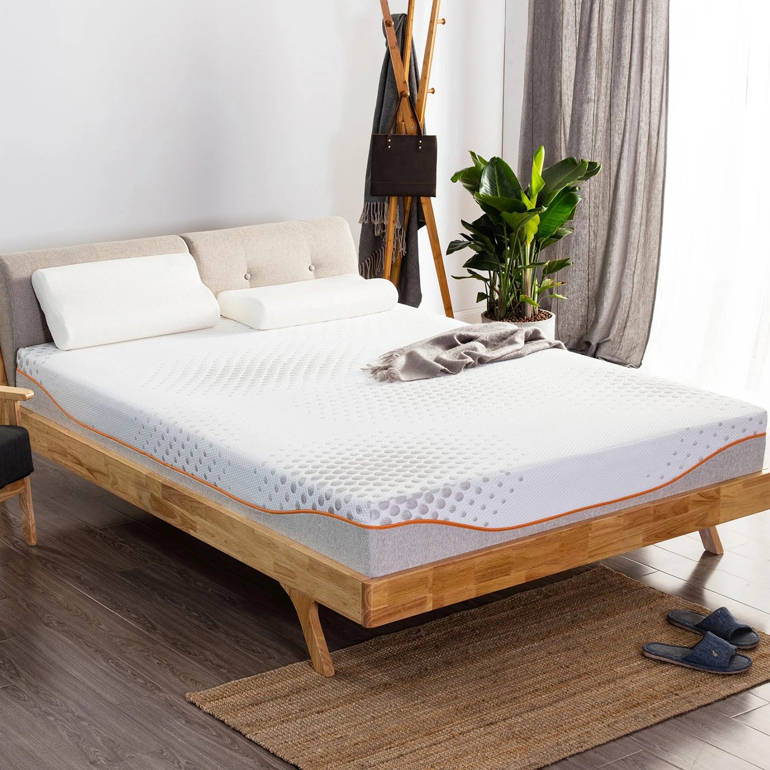 梦想休息健康经济女王卷海绵泡沫床垫睡觉双人床在一个盒子