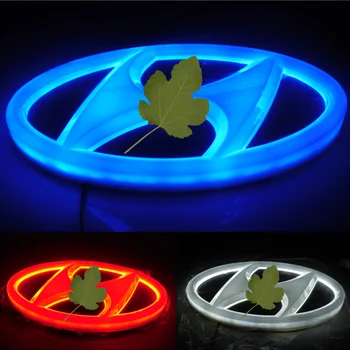 LED Illuminated  Lighting 4D Car Light Badge Sticker Rear Front Emblem bulb  for Hyundai IX35 I30 SONATA TUCSON SANTAFE VERNA