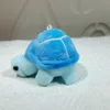Plush turtle-gold buckle solid blue