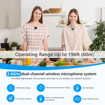 BOYA Wireless Lavalier Microphone BY-M1V1 Wireless Lapel Microphones for Cameras Smartphones Compact Cordless Clip for Vlogging detail image