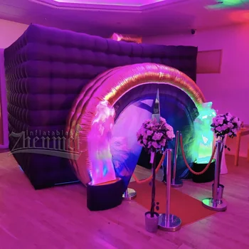 Custom portable new design inflatable camera booth with LED for party events