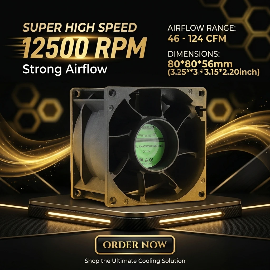 Cooler, Axial, 80*80*56mm, Brushless, 12V - detail 16