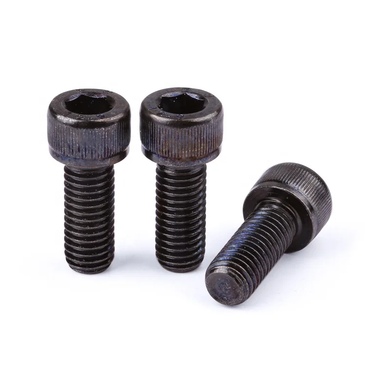 Chinese factory hexagon socket head screws DIN912 high strength black nickel plated socket head bolts grade12.9 screws