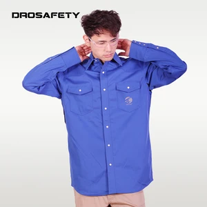 Shipbuilding Workwear Fr Shirt Flame Retardant Safety Long Sleeve Two-color Stitching Shirt