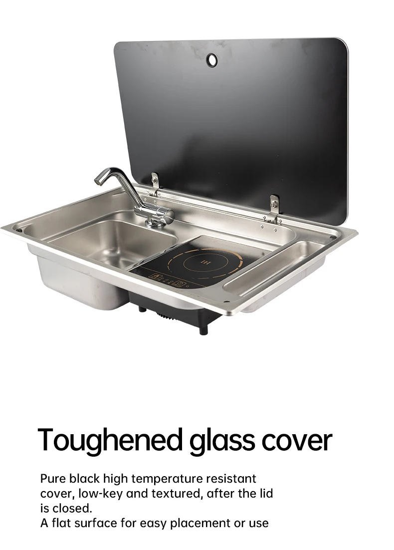 Rv Stainless Steel Stove Sink And Induction Cooker Combination Unit