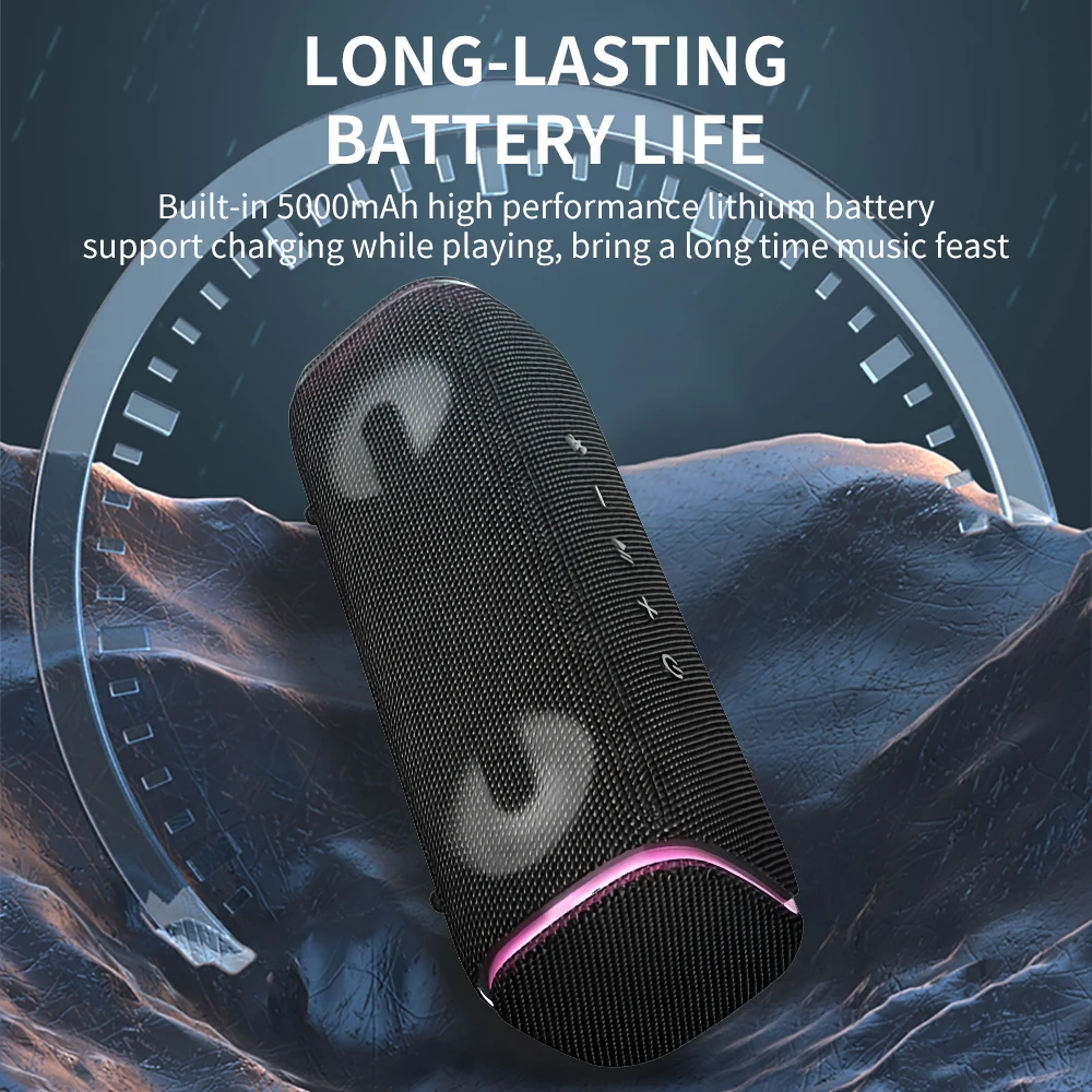 F9 Cyboris IPX7 Waterdichte 60W Mini Draagbare Speaker met Bass Boost, TWS Dual Pairing voor buiten_voghion.com