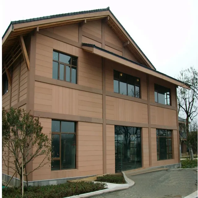 WPC Case Prefabricated Romania Prefab House Exterior WPC Wooden Cabin Wood Plastic Composite WPC Garden Wall Panel Wooden Home