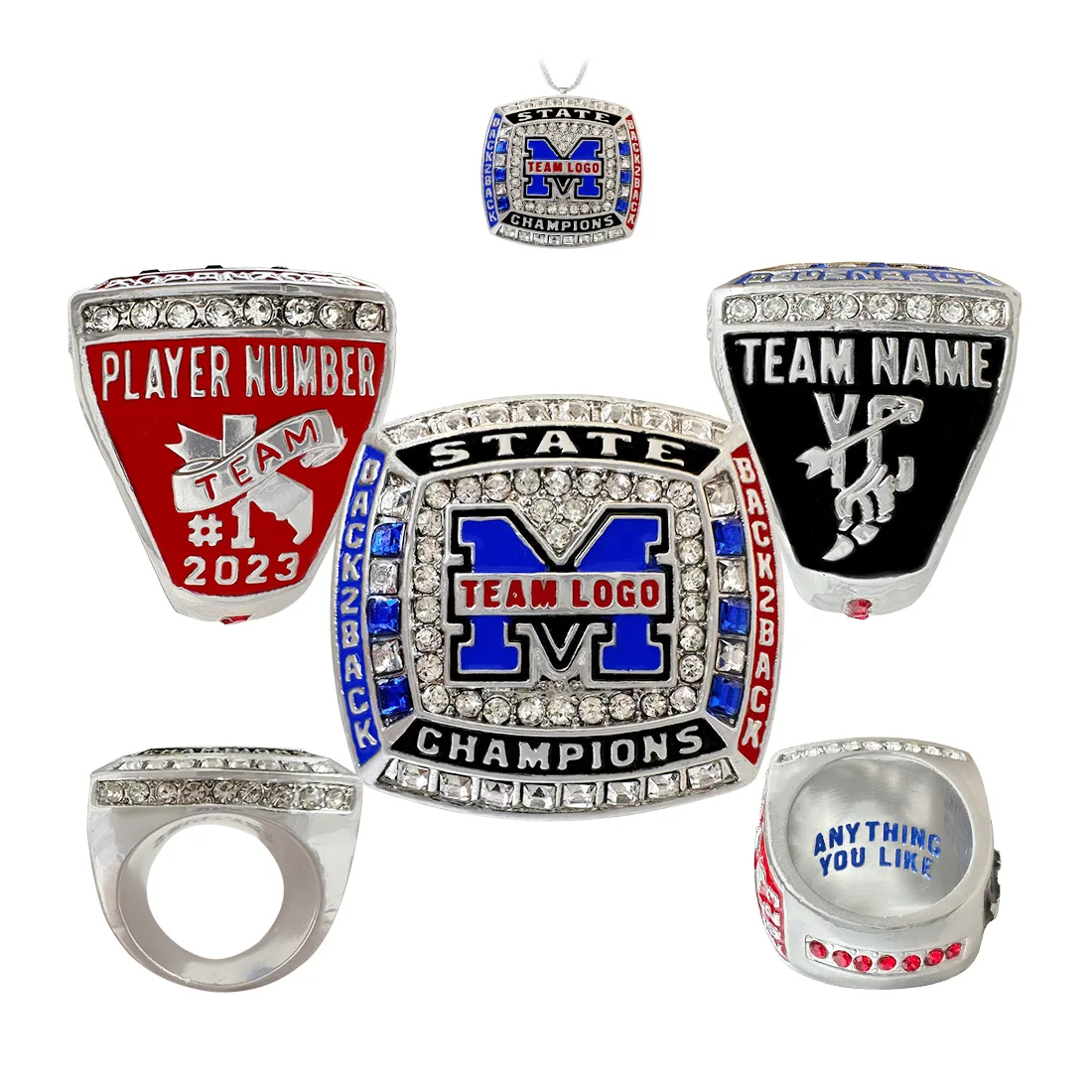 Custom Baseball Softball Usssa Youth Championship Rings Basketball ...