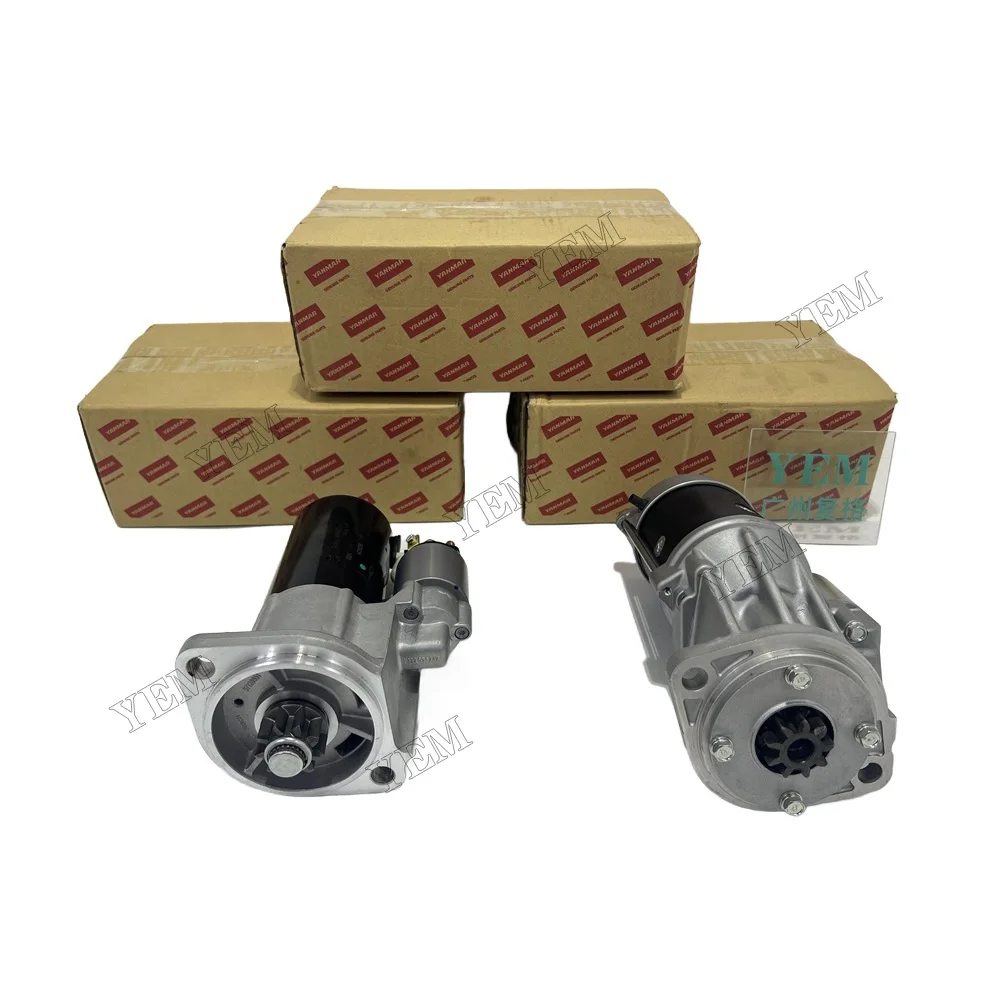 Excavator Accessories L90 L100 4TNV88C 3TNV80F 3TN66 Starter Motor for Yanmar Genuine Parts