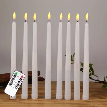 Wholesale battery operated 3D wick electric decorative set led taper candle