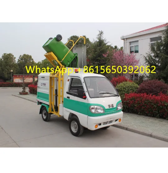 Three Wheel Rechargeable Garbage Bin Lift Truck Urban Garbage