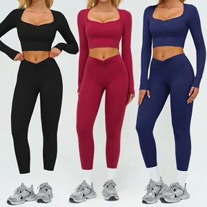 Wholesale Activewear Suit Workout Set Breathable Sportswear Gym Clothes Women Sports Bra Yoga Pants  Fitness 2 Pcs Yoga Set
