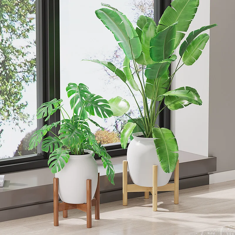 Set 2 Supporti Per Piante In Bambù Regolabili – 20-30 X 40 Cm E 20-30 X 30 Cm, Moderni, Per Interni/Esterni
