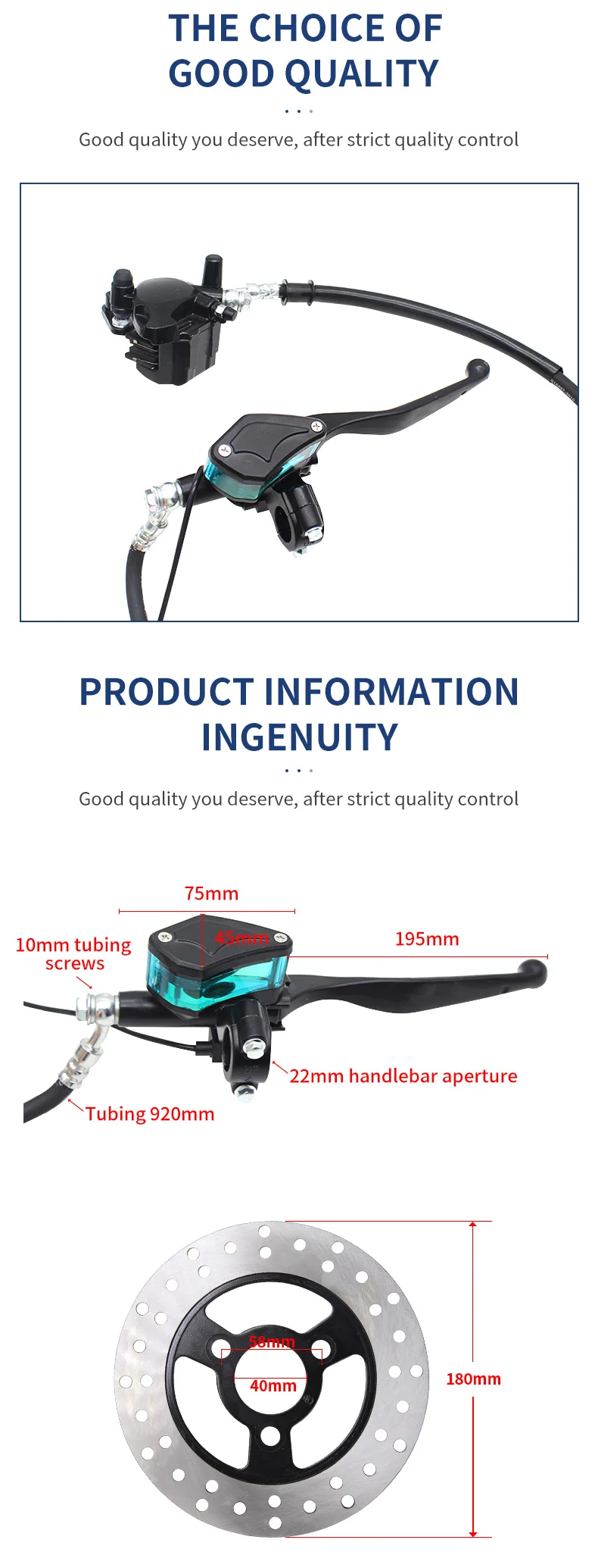 Front Wheel Hydraulic Caliper Assembly Disc Brake System Kit 180mm For Motorcycle Buy