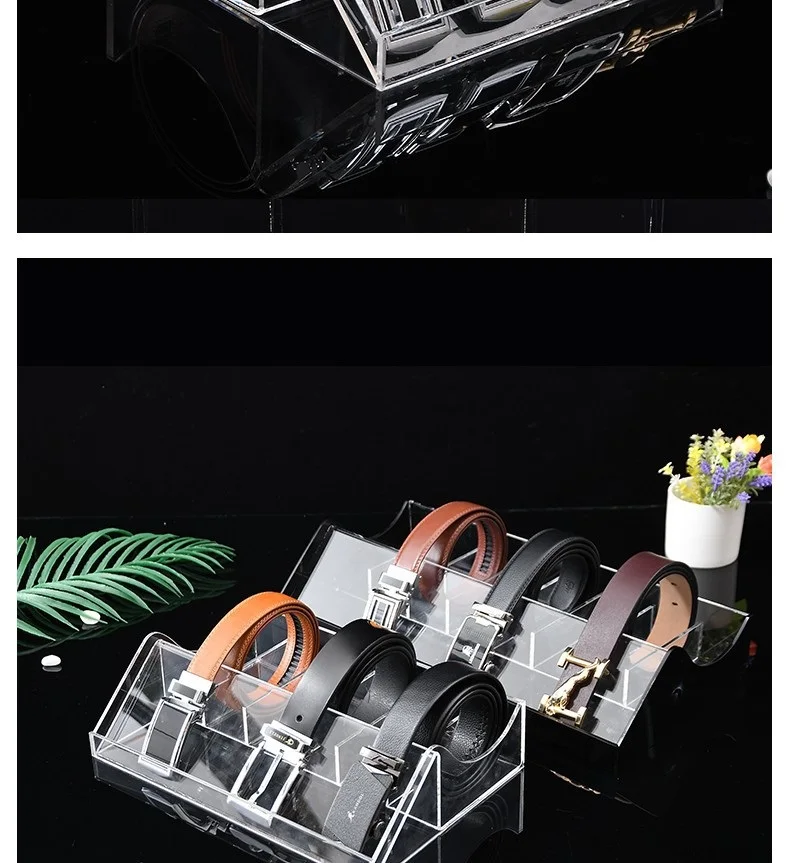 4 Layers Belt Organizer For Closet,Stackable Acrylic Belt Display